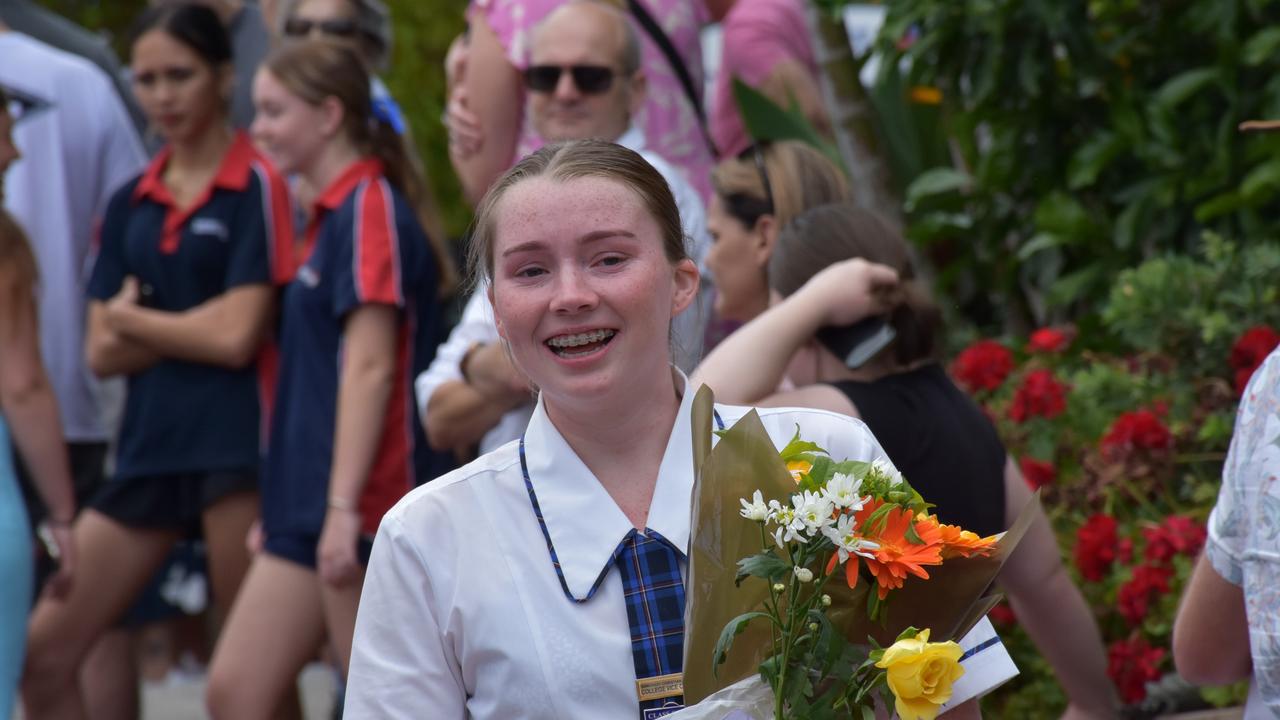 Suncoast Christian College farewells Year 12 students with a guard of honour across the campus.