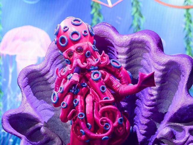 It's Time To Go...Gretel Killeen. The Masked Singer Octopus Revealed To Be Legendary Big Brother Host. Picture: TEN