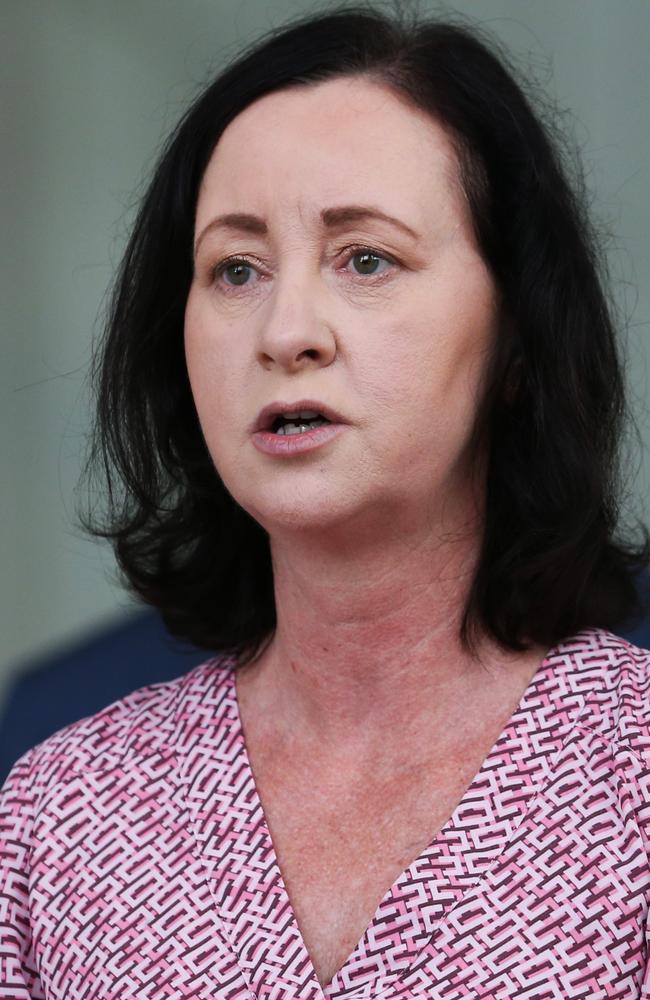 Health Minister Yvette D'Ath addresses the media during the COVID 19 press conference at 1 William Street. Picture: zak Simmonds