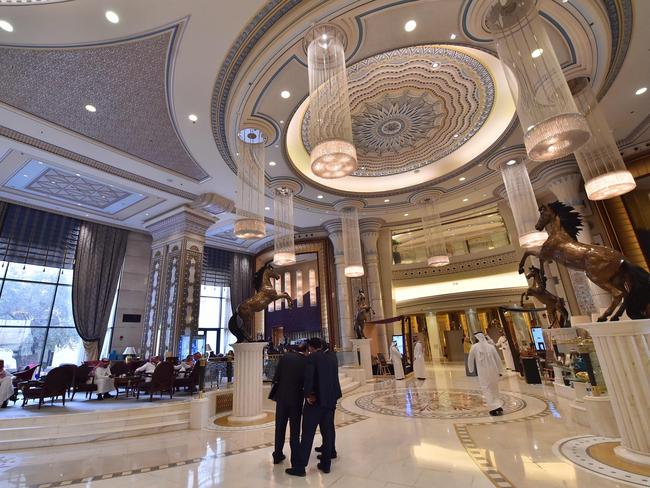 The luxury hotel boasts chandelier-studded ballrooms and luxury facilities. Picture: Giuseppe Cacace/AFP