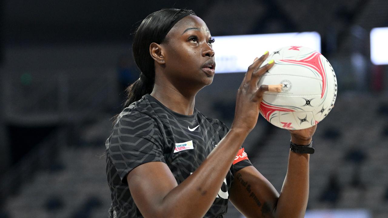 Shimona Nelson is goal shooter for Collingwood. (Photo by Morgan Hancock/Getty Images)