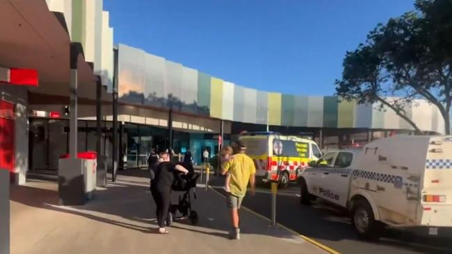 Police and ambulance vehicles outside the shopping centre. Picture: Nine Gold Coast News.