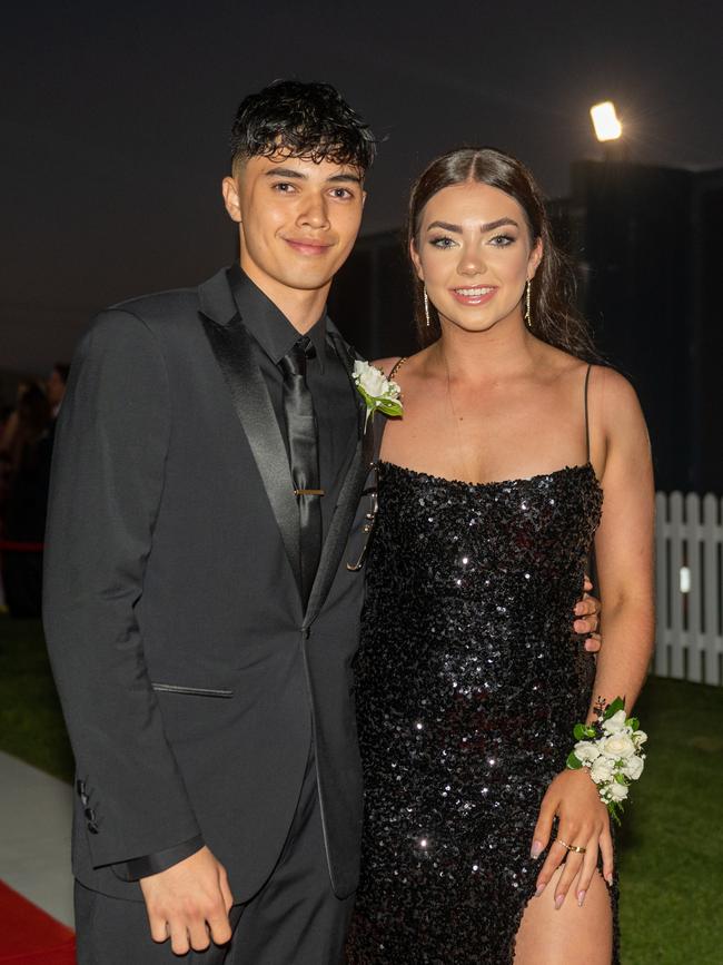 Zak Leonard and Tasma Levitz at Mackay State High School formal 2022.Picture: Michaela Harlow