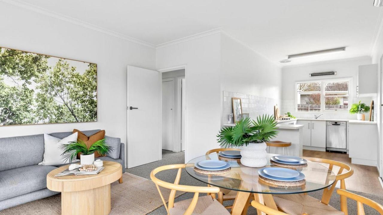 The two-bedroom unit at 3/92 Aphrasia St, Newtown, is listed with price hopes from $489,000 to $509,000.