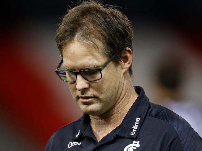 Teague has coached the Blues since midway through the 2019 season. Picture: Michael Willson / AFL Photos via Getty Images