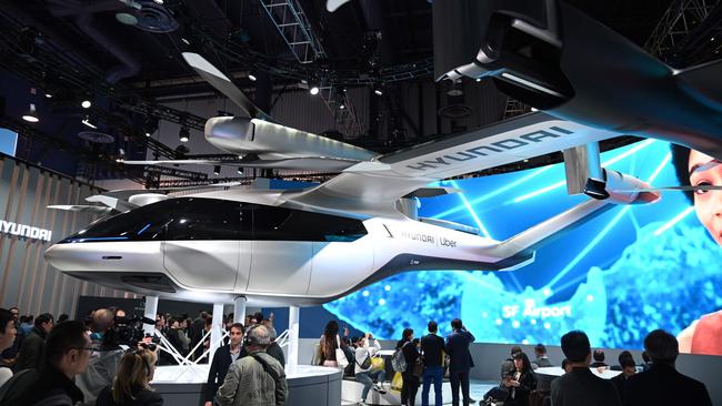 The Hyundai S-A1 electric Urban Air Mobility vehicle at the 2020 Consumer Electronics Show in Las Vegas, Nevada. Picture: AFP