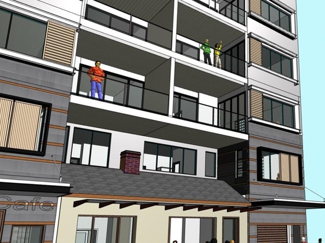 An artist's impression of a shop-top apartment redevelopment at 21 Whistler St, Manly.