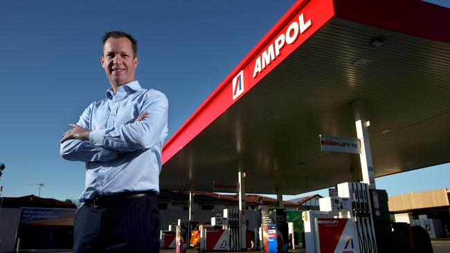 Ampol CEO Matthew Halliday at a service station in Sydney. He says of Z Energy: ‘It’s a mini Ampol, a highly comparable business model.’ Picture: Toby Zerna