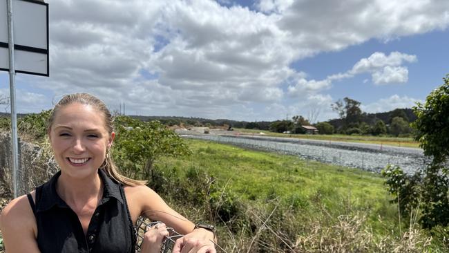 Gaven MP and Housing Minister Meaghan Scanlon inspecting the first stage of the Coomera Connector at Nerang on Day 3 of the 2024 Queensland election campaign. Picture: Andrew Potts