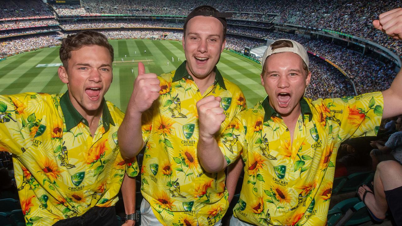 Boxing Day Test colour at the MCG. Shaun Grime (from Hastings) and Donovan Van Coller and Damon Brennan from Bendigo. Picture Jay Town