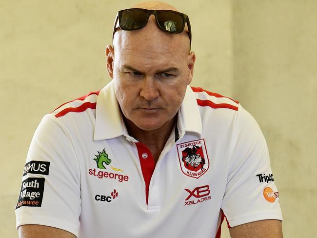 St George Illawarra coach Paul McGregor has threatened to swing the selection axe. Picture: AAP Image/Bianca De Marchi