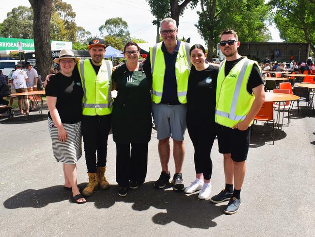 The Gippsland Beer Fest in Tinamba on Saturday, November 16, 2024: (no order) Simon Johnson, Tania Johnson, Amy Bailey, Mitch Bailey, Brad Bailey, Meg Bailey. Picture: Jack Colantuono