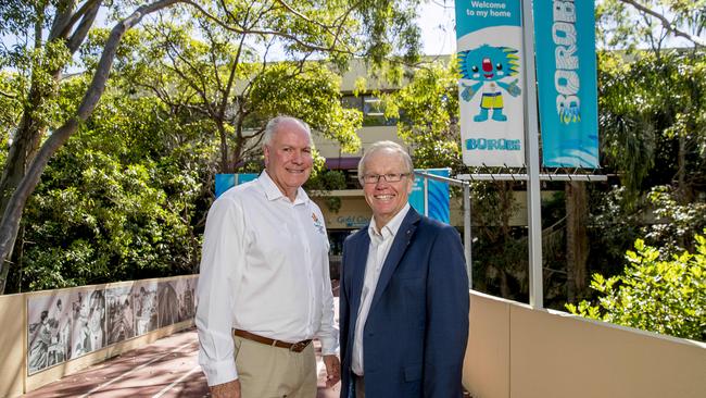 GOLDOC CEO Mark Peters with Gold Coast 2018 Commonwealth Games Corporation Chairman Peter Beattie. Picture: Jerad Williams