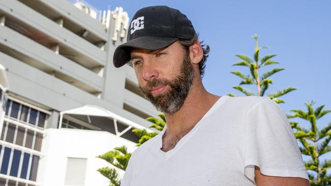 Former Australian Olympic swimmer Grant Hackett leaves the police watchhouse. Picture: Jerad Williams