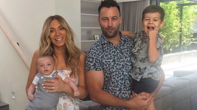 Nadia and Jimmy Bartel with their sons Henley and Aston.