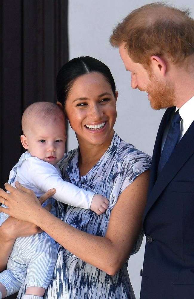 The family was all smiles during the outing. Picture: Toby Melville - Pool/Getty Images