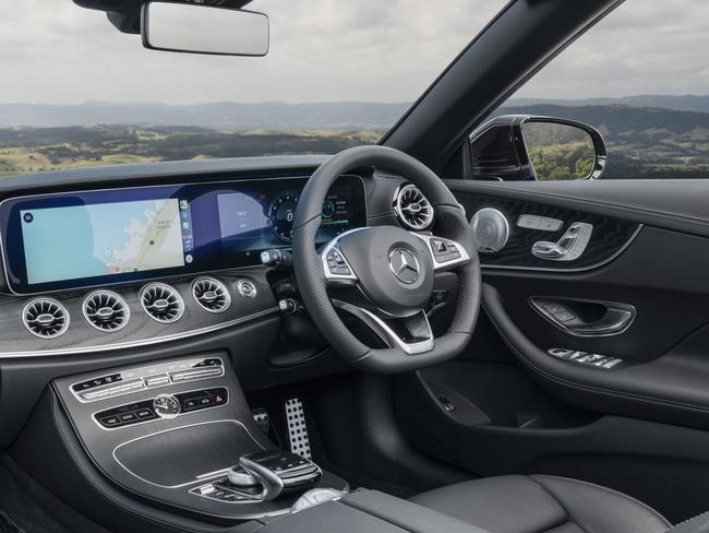 The interior of the Mercedes-Benz cabriolet keeps the dual digital 12.3-inch screens common to the E-Class.. <i>Pictue: Supplied</i>