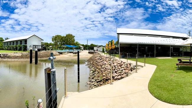 The ocean-fronting Lucinda Cove Resort and popular Slipway Bar and Restaurant (right) next to the Enterprise Channel and Dungeness Boat Ramp, which is popular with boaties from throughout North Queensland. Picture: Cameron Bates