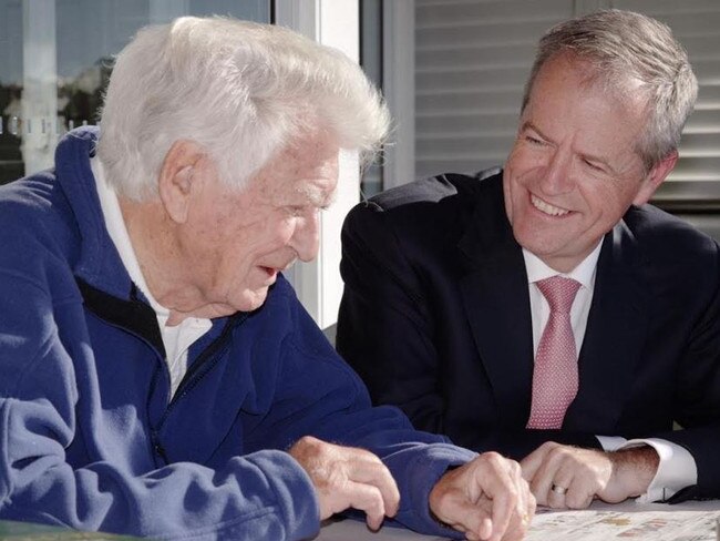 Bob Hawke and Bill Shorten today. Picture: Supplied