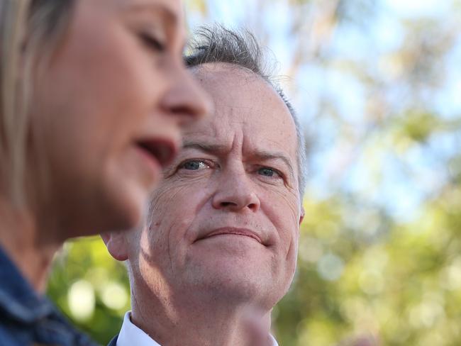 26/7/2018: A relieved and happy Opposition Leader Bill Shorten with Susan Lamb the victorious candidate for Longman, with members of young Labor, at a cafe in Narangba, north of Brisbane. Labor has won the seats it needed to in the Super Saturday bye election contests. Lyndon Mechielsen/The Australian