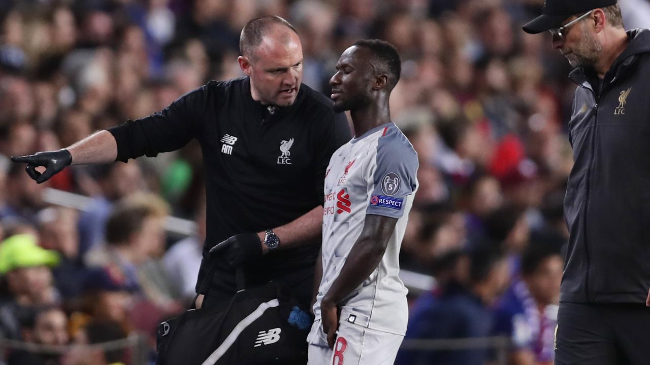 Naby Keita suffered a groin strain in Liverpool’s loss to Barcelona