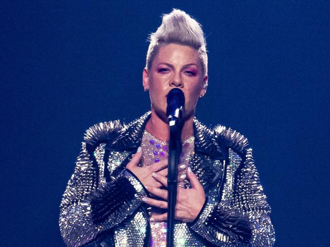 Pink has postponed concerts amid a family emergency. Picture: Anna Kurth/AFP