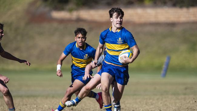 Trace Beattie of Toowoomba Grammar School 1st XV against Churchie. Picture: Kevin Farmer