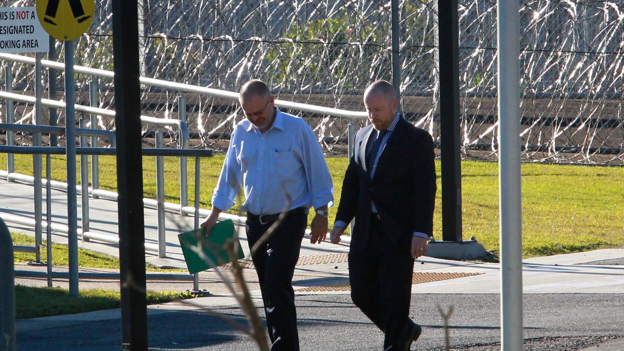 Michael Bosscher out the front of the jail where Gerard Baden-Clay was being held. Photo: Darren England.