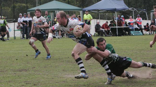 Ourimbah legend Robbie Trembath, pictured here playing in 2008, returned to play in the open grade team this year.