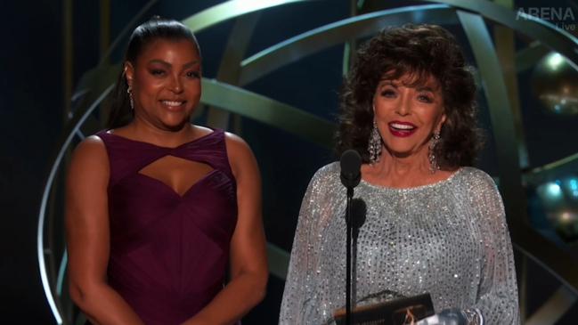 Hollywood legend Joan Collins presents at the Emmys | news.com.au ...