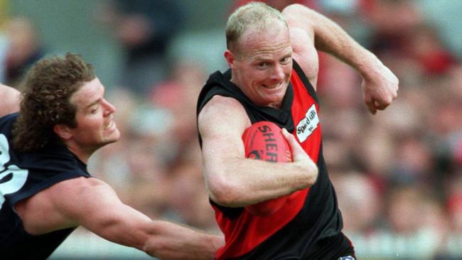 Fraser Brown's late tackle on Dean Wallis in the 1999 preliminary final has gone down in footy folklore.