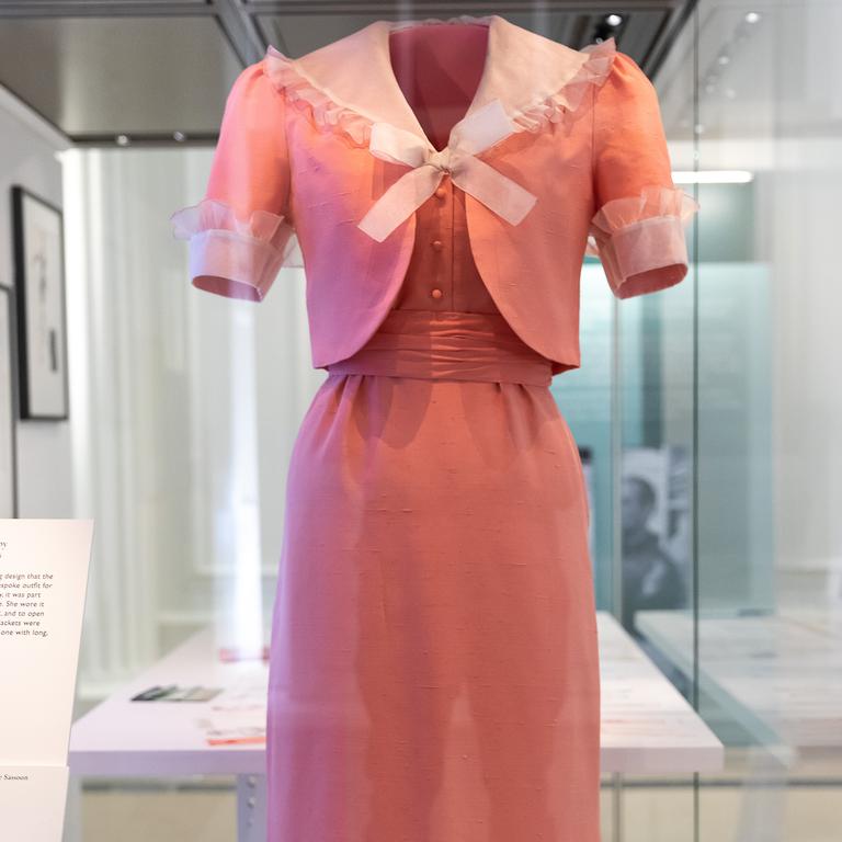 The dress worn by Princess Diana as she set off on her honeymoon with Prince Charles. Picture: Tim P. Whitby/Getty Images