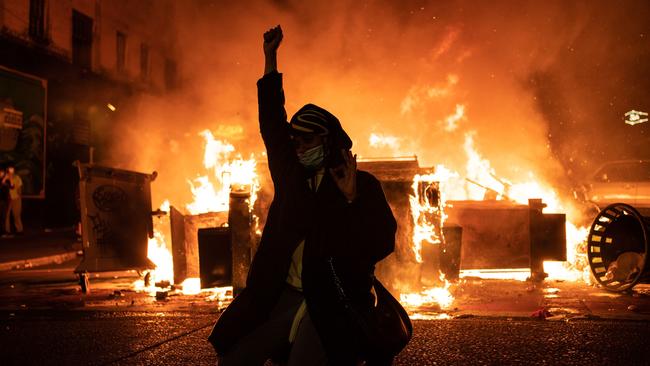 A demonstrator in Seattle, Washington, during ongoing Black Lives Matter demonstrations following the death of George Floyd. Picture: David Ryder/Getty Images/AFP