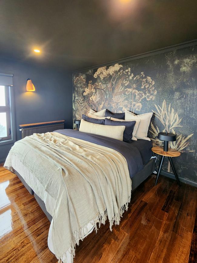 The Keep’s bedroom, located on the second storey, features a generous king-sized bed adorned in cosy luxe linens. Picture Supplied