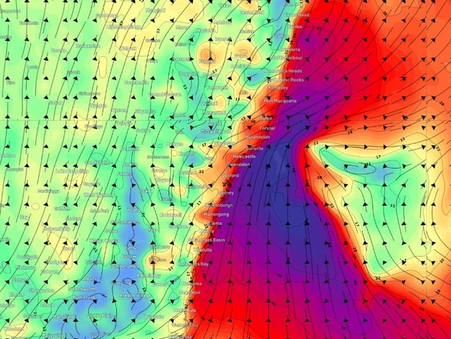 Damaging wind and surf to hit east coast. Picture WeatherZone.JPG