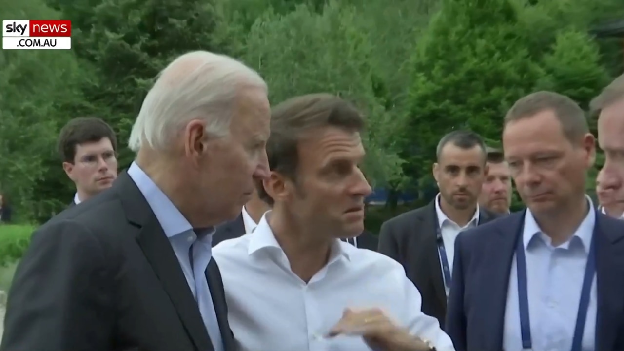 There’s been an ‘interesting exchange’ between Emmanuel Macron and Joe Biden