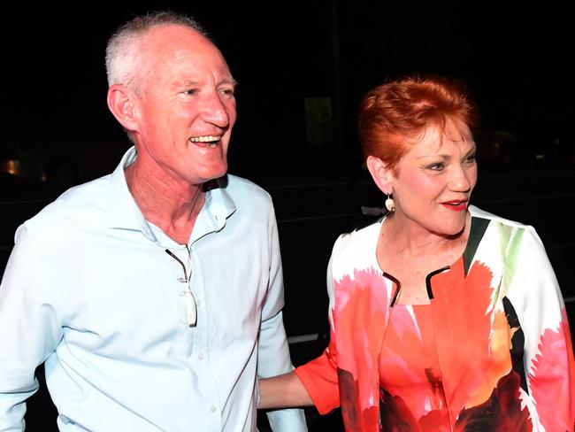 One Nation federal leader Pauline Hanson was in Buderim last night to support state leader Steve Dickson. Picture: Mick Tsikas/AAP