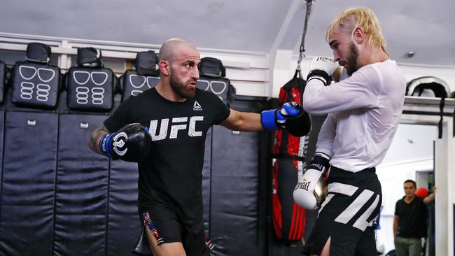 Alex Volkanovski training at Freestyle Fight Gym in Windang before leaving for the US. Picture: Sam Ruttyn