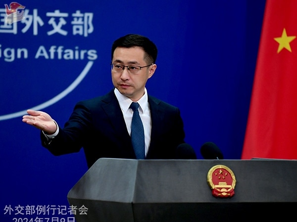 Chinese Foreign Ministry spokesman Lin Jian at a press conference on July 9, 2024. Picture: Ministry of Foreign Affairs of the People’s Republic of China