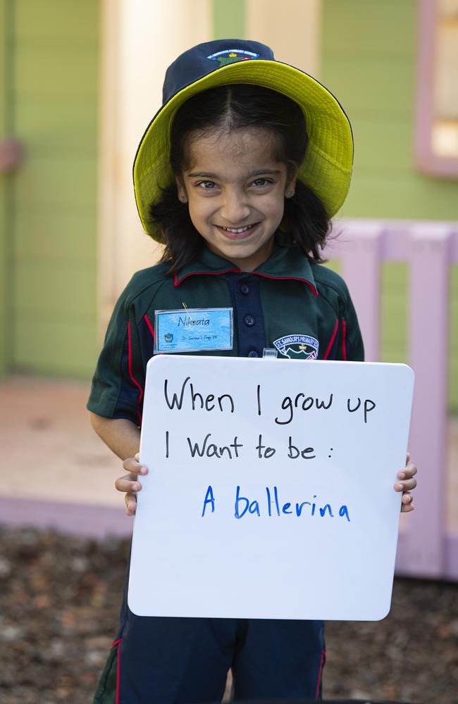 St Saviour's Primary School prep student Nikeata on the first day of school, Wednesday, January 29, 2025. Picture: Kevin Farmer