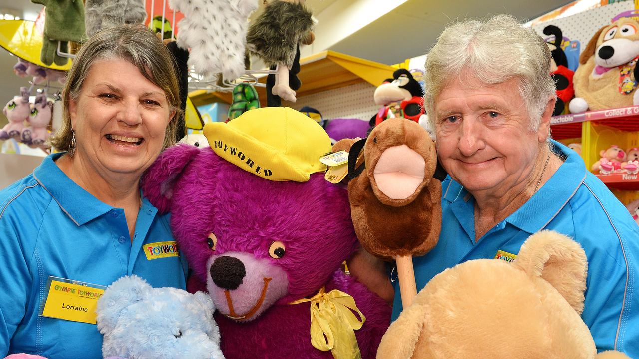 Lorraine and Roger Broadley when they reopened Toyworld in 2014. Photo Renee Pilcher / The Gympie Times