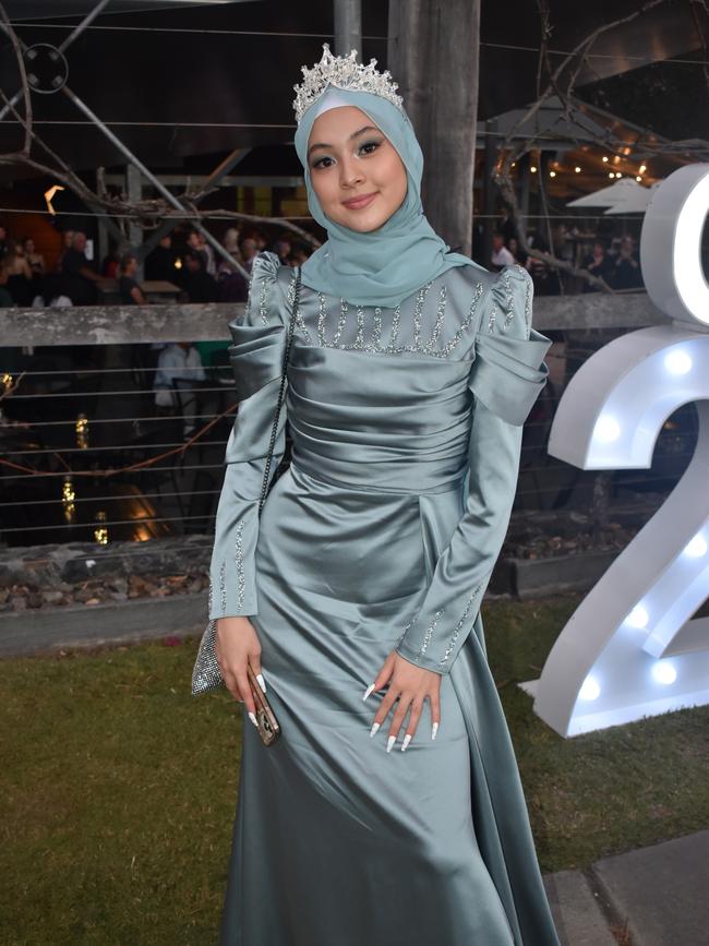 Nazeerah Nadim at Runcorn State High School 2023 formal. Photos: Georgie Walker.