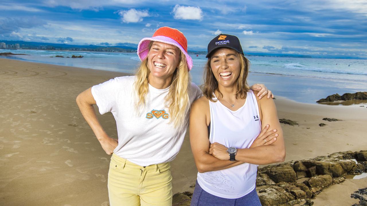 Surfing royalty Steph Gilmore and Fitzgibbons. Picture: Nigel Hallett