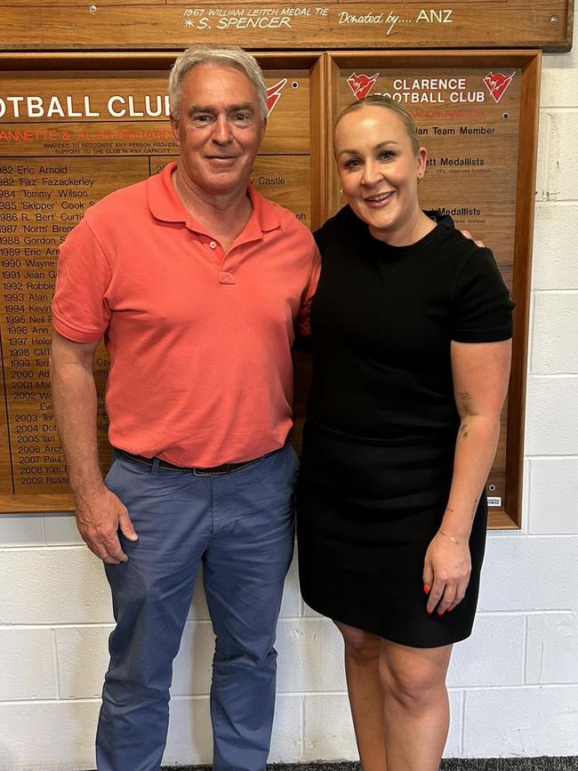 Nat Belbin was named Clarence Football Club's president. Picture: Supplied