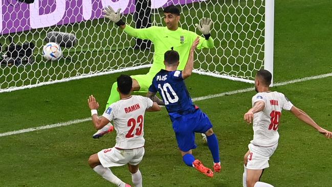 Christian Pulisic scores the winner for team USA. Picture: Odd Andersen / AFP