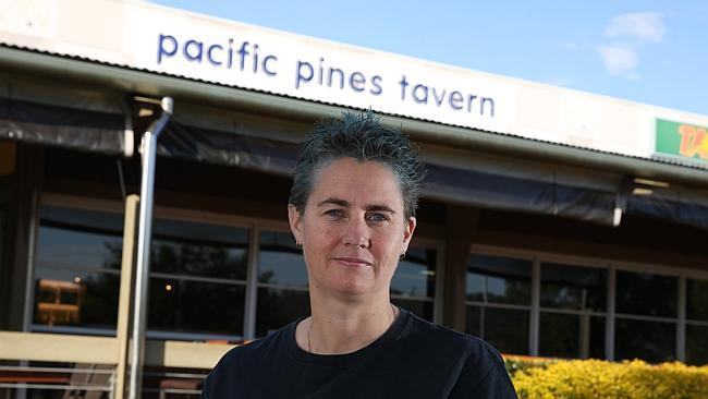 Kelly McLaren, who was manager of the Pacific Pines Tavern during the Damien Leeding shooting, poses for a portrait in front of the Tavern, Pacific Pines, Gold Coast. Photo: Regi Varghese