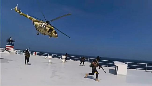 Yemen's Houthis rebels have released a video showing armed men seizing a cargo ship in the southern Red Sea.