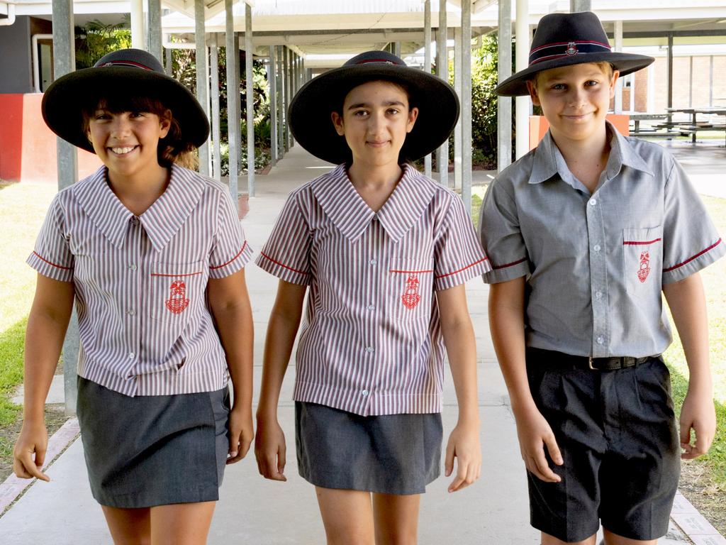 (From left to right) Whitsunday Anglican School students Marley Smith, Ameera Akram and Lachlan Brown. The school performed well in the NAPLAN results, taking out first position across Mackay and the Whitsundays for primary. Picture: Contributed