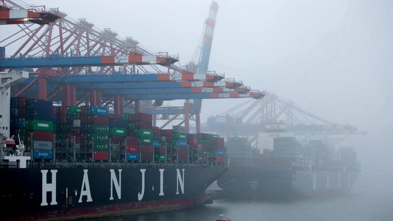 A cargo ship is moored in Hamburg. Picture: Krisztian Bocsi / Bloomberg