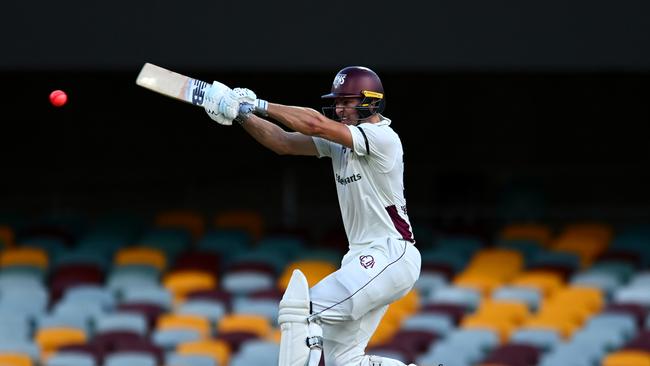 Jack Wildermuth of Queensland bats during the Sheffield Shield match between Queensland and Victoria at The Gabba. (Photo by Albert Perez/Getty Images)